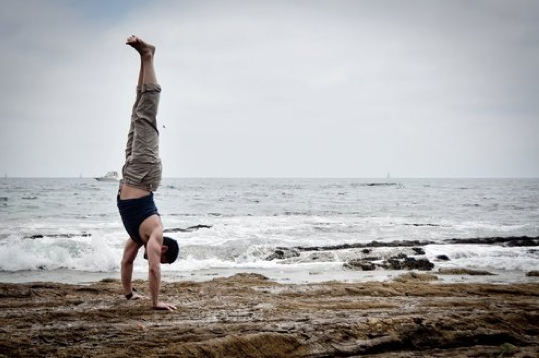 Handstand on the Beach