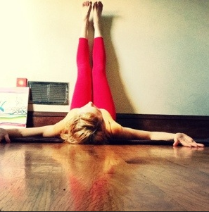 Legs Up the Wall Pose restorative yoga pose