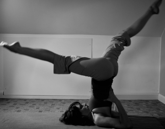 Shoulder Stand Sarvangasana variation